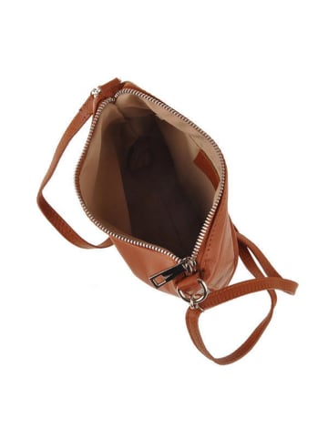 Lia Biassoni Leder-Umhängetasche in Cognac - (B)19 x (H)21 x (T)10 cm