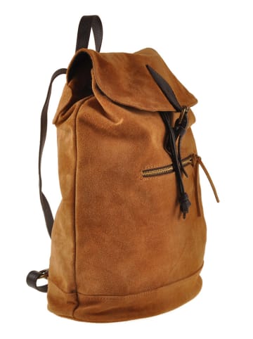 Lia Biassoni Leder-Rucksack in Camel - (B)35 x (H)38 x (T)18 cm