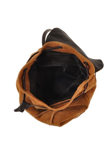 Lia Biassoni Leder-Rucksack in Camel - (B)35 x (H)38 x (T)18 cm