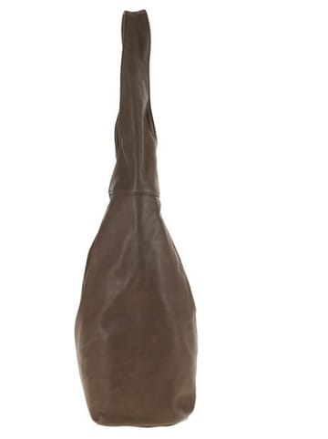 Lia Biassoni SkÃ³rzana torebka w kolorze ciemnobrÄ…zowym - 41 x 28 x 15 cm