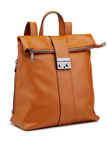 Lia Biassoni Leder-Rucksack in Cognac - (B)34 x (H)41 x (T)12 cm
