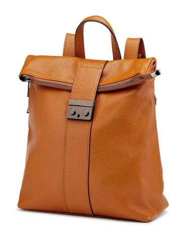 Lia Biassoni Leder-Rucksack in Cognac - (B)34 x (H)41 x (T)12 cm