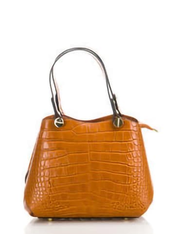 Lia Biassoni Leren schoudertas camel - (B)30 x (H)24 x (D)14 cm