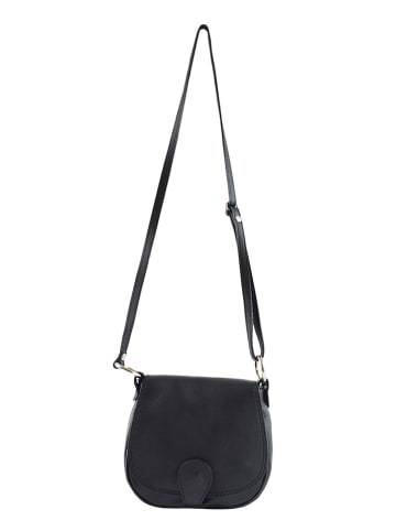 Mila Blu Skórzana torebka w kolorze czarnym - 19 x 17 x 6 cm