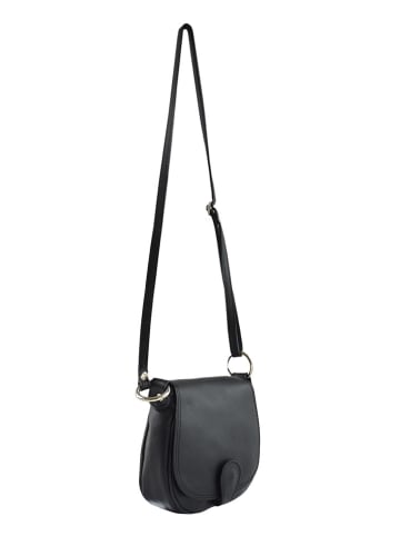 Mila Blu Skórzana torebka w kolorze czarnym - 19 x 17 x 6 cm