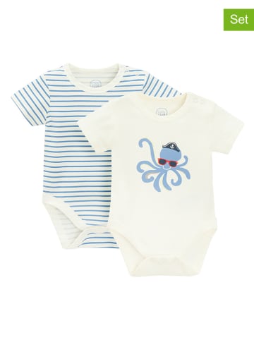 COOL CLUB 2-delige set: rompers blauw/wit