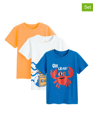 COOL CLUB 3er-Set: Shirts in Blau/ Orange/ Weiß