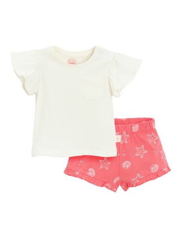 COOL CLUB 2-delige outfit roze/wit