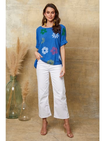 Fleur de Lin Shirt "Aphrodite" blauw/meerkleurig