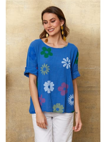 Fleur de Lin Shirt "Aphrodite" in Blau/ Bunt