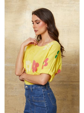 Fleur de Lin Shirt "Aphrodite" in Gelb/ Bunt