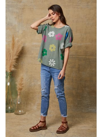 Fleur de Lin Shirt "Aphrodite" in Khaki/ Bunt