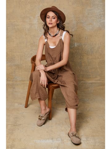 Fleur de Lin Leinen-Latzhose "Bridget" in Hellbraun