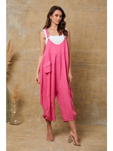 Fleur de Lin Leinen-Latzhose "Bridget" in Pink