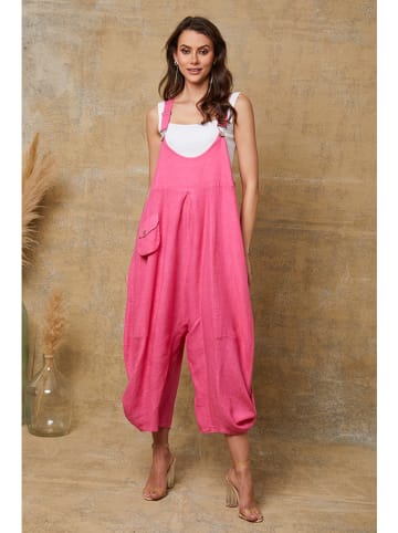 Fleur de Lin Leinen-Latzhose "Bridget" in Pink