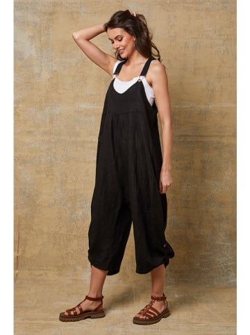 Plume Leinen-Latzhose "Bridget" in Schwarz