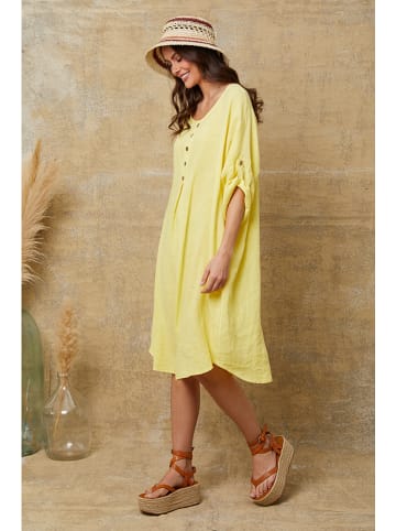 Joséfine Leinen-Kleid "Cadence" in Gelb