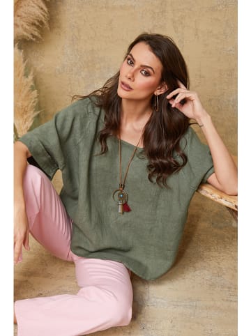 Fleur de Lin Leinenshirt "Calane" in Khaki