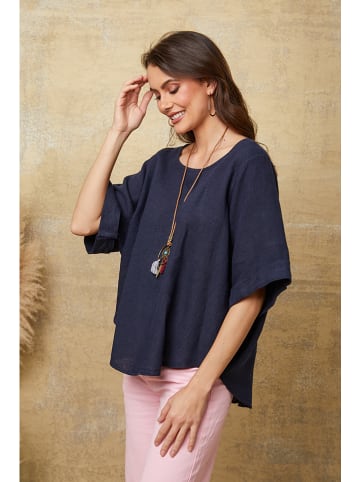 Fleur de Lin Leinenshirt "Calane" in Dunkelblau