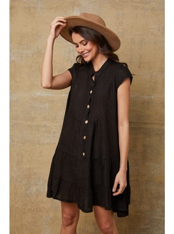 Fleur de Lin Leinenkleid "Deka" in Schwarz