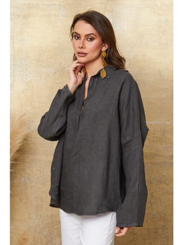 Fleur de Lin Linnen blouse "Dola" antraciet