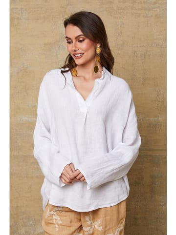 Fleur de Lin Leinenbluse "Dola" in Weiß
