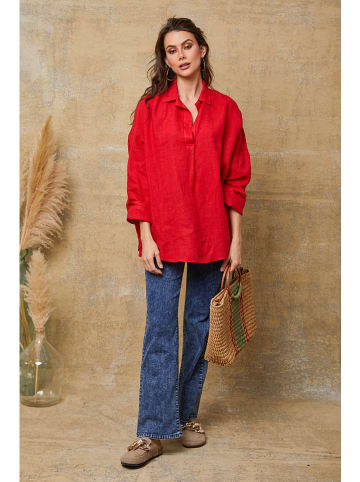 Fleur de Lin Leinenbluse "Dola" in Rot