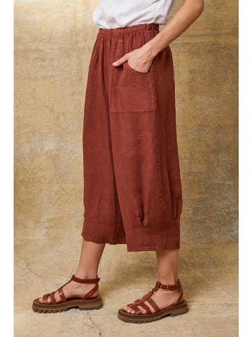Joséfine Leinen-Hose "Erus" in Rostrot