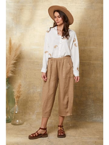 Joséfine Linnen broek "Erus" beige