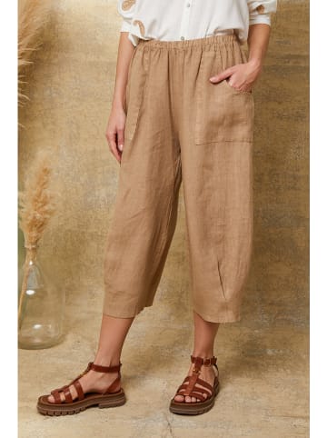Joséfine Leinen-Hose "Erus" in Beige