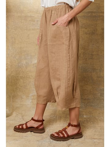 Joséfine Leinen-Hose "Erus" in Beige