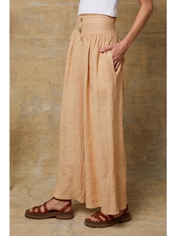 Fleur de Lin Leinen-Marlenehose "Kendra" in Beige