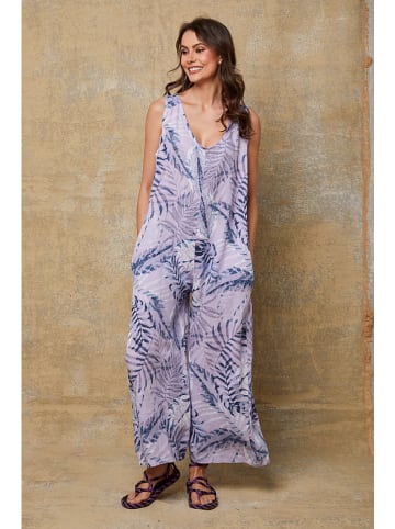 Joséfine Linnen jumpsuit "Magda" lila/blauw