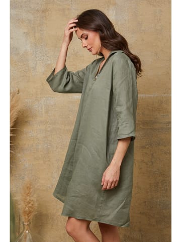 Joséfine Leinenkleid "Mouna" in Khaki