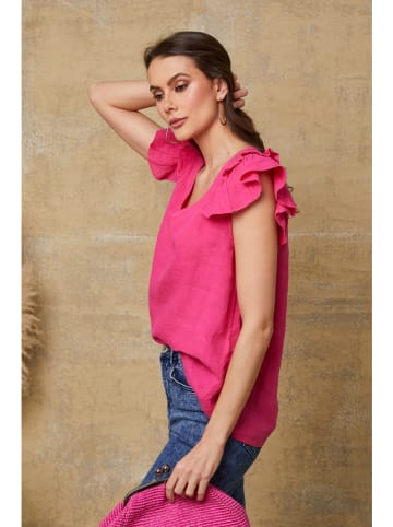 Fleur de Lin Leinen-Blusen "Quiriem" in Pink