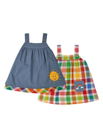 Frugi Omkeerbare jurk "Rosemary" blauw/meerkleurig