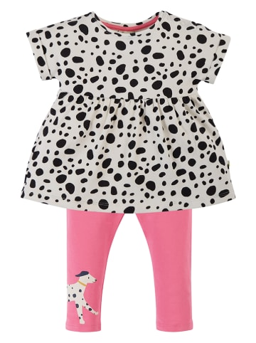 Frugi 2-delige outfit "Laonni" wit/lichtroze