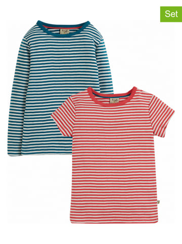 Frugi 2-delige set: shirt en longsleeve rood/blauw