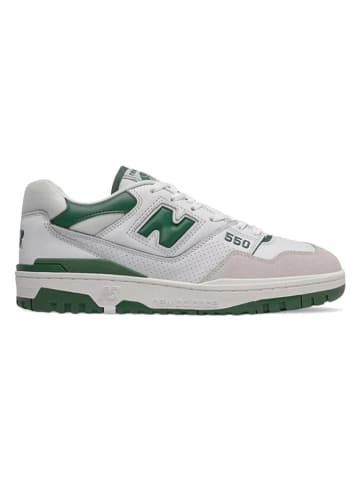 New Balance Leder-Sneakers "550" in Weiß/ Grün