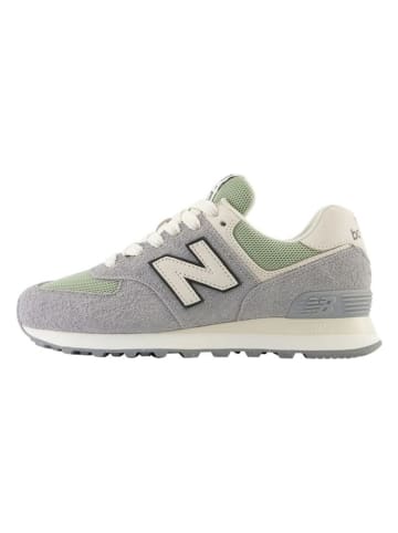 New Balance Leder-Sneakers "574"  in Grau/ Grün