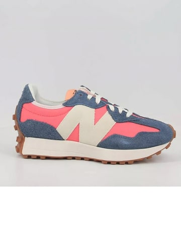 New Balance Leder-Sneakers "327" in Blau/ Pink/ Creme