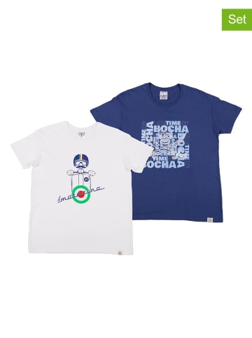 The Time of Bocha 2-delige set: shirts wit/blauw