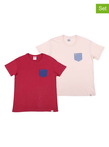 The Time of Bocha 2-delige set: shirts bordeaux/rosé