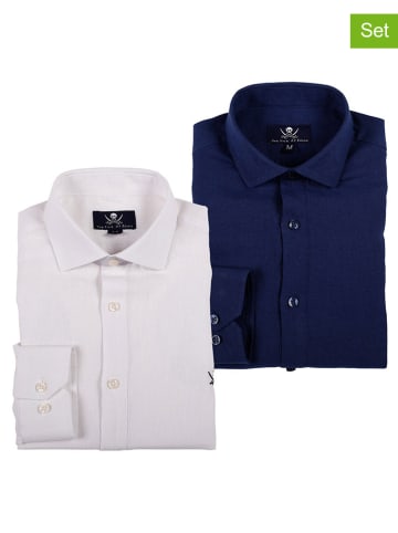 The Time of Bocha 2-delige set: blouses wit/donkerblauw