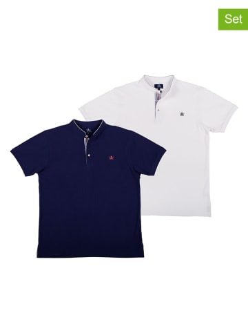 The Time of Bocha 2-delige set: poloshirts donkerblauw/wit