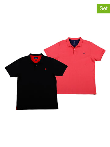 The Time of Bocha 2-delige set: poloshirts zwart/fuchsia