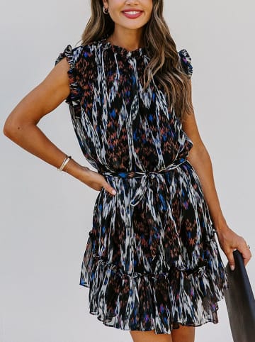 Milan Kiss Jurk zwart/wit/blauw