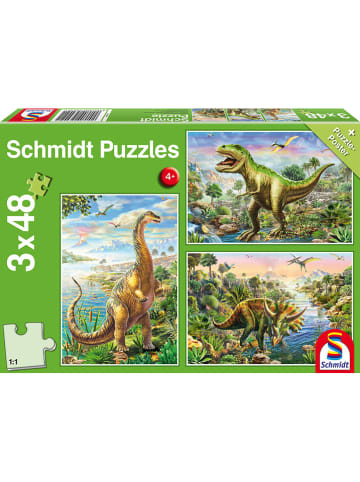 Schmidt Spiele 144tlg. Puzzle "Abenteuer mit den Dinosauriern" - ab 4 Jahren