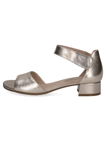 Caprice Skórzane sandały "Carla" w kolorze srebrnym