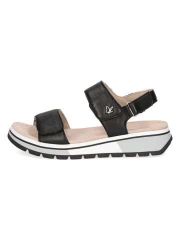 Caprice Leder-Keilsandaletten in Schwarz